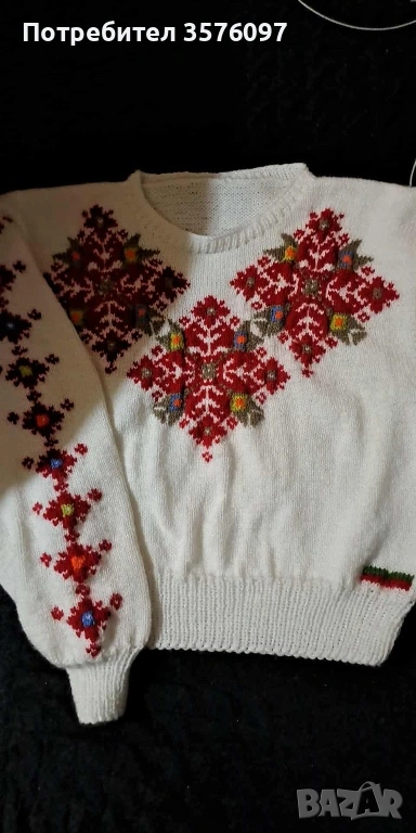 Плетени пуловери с българска шевица, снимка 1