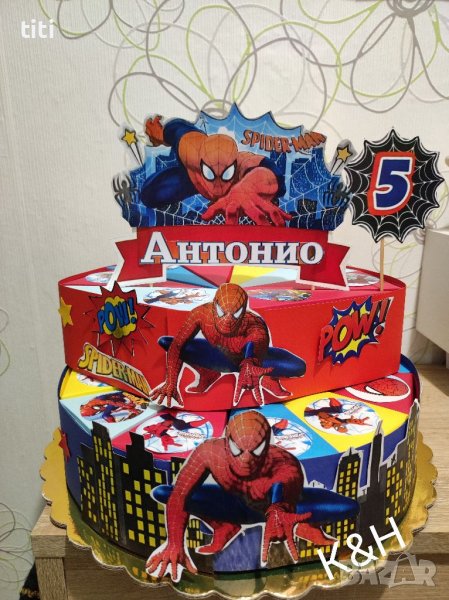 Картонена торта Спайдърмен , снимка 1