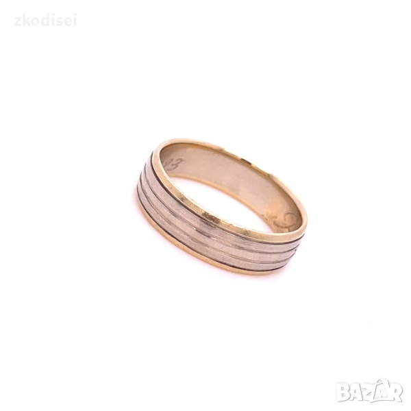 Златен пръстен брачна халка 6,20гр. размер:61 14кр. проба:585 модел:33804-5, снимка 1