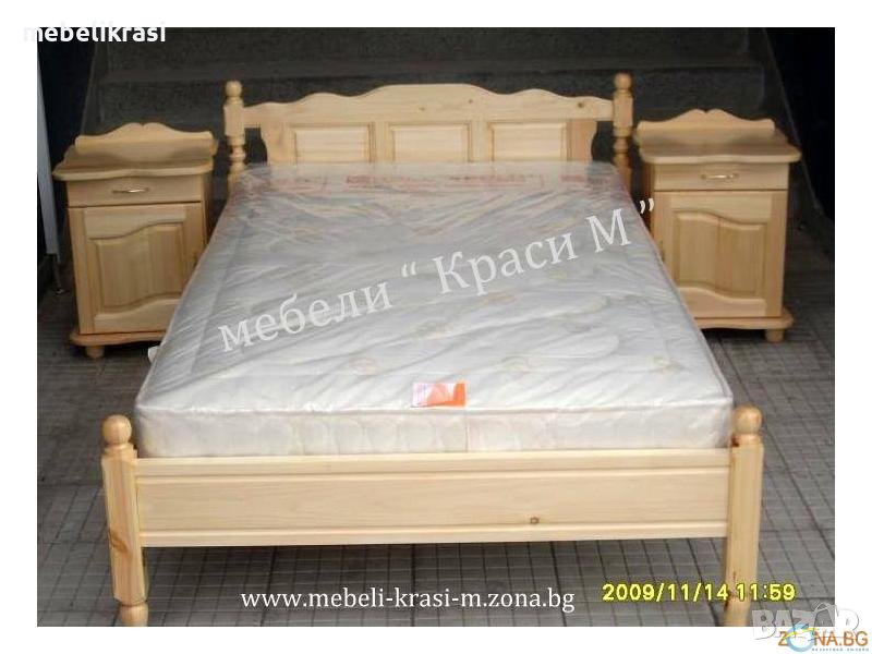 Легло плътна табла със стругован крак-масив., снимка 1