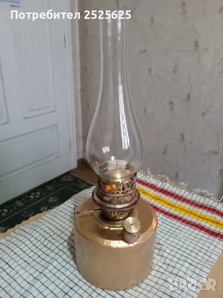 Старинна английска настолна газена лампа, снимка 1