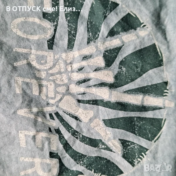 Голям размер макси XXXXL acid wash сърф рок винтидж тениска дънково син небесен цвят, снимка 1