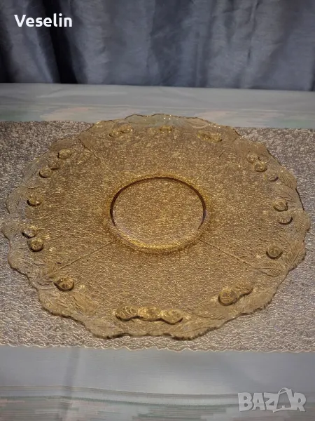 Голяма стъклена чиния , снимка 1