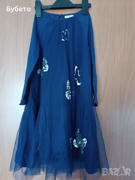 Рокля от тюл и трико с пайети, снимка 1