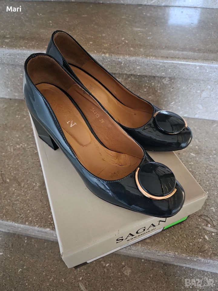 зелени дамски обувки на ток, снимка 1