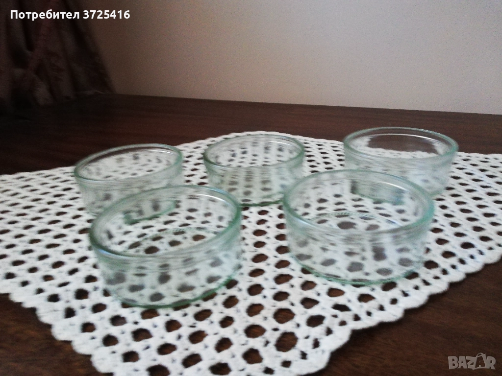 Нови купички за крем карамел, ядки и насипни храни, 5 броя на цена общо 2,05 евро, снимка 1