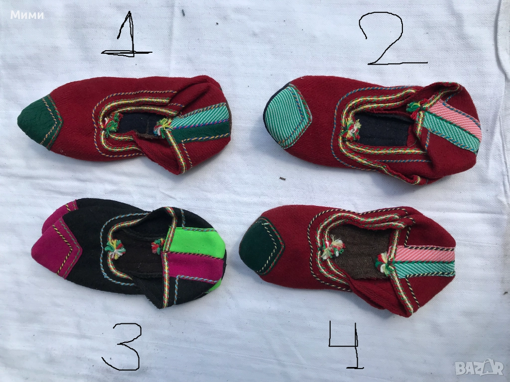 Старинни везани вълнени терлици, снимка 1