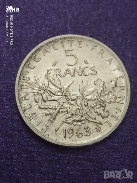 5 франка 1963 сребро

, снимка 1