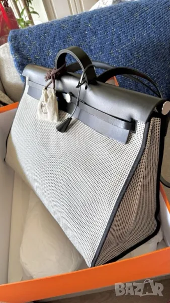 Hermes Herbag Cabine Bag 50 - Écru/Blanc/Noir , снимка 1