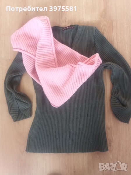 Пуловер с шал, снимка 1