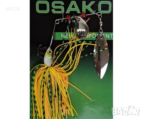 Блесна за риболов на щука, сом, костур - спинер SPINNER BAIT YELLOW, снимка 1