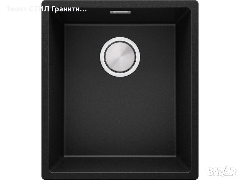 Кухненска Мивка от гранит модел Лондон 45 Slim 410 x 470 mm - Черна, снимка 1