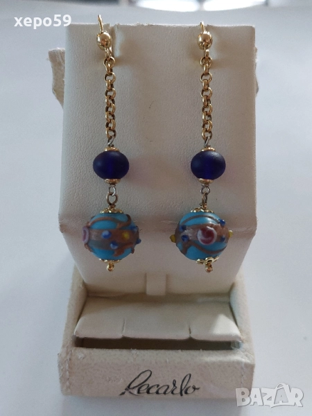 Прекрасни дизайнерски Френски златни обеци/Злато проба 750/, 1 900 лв, снимка 1