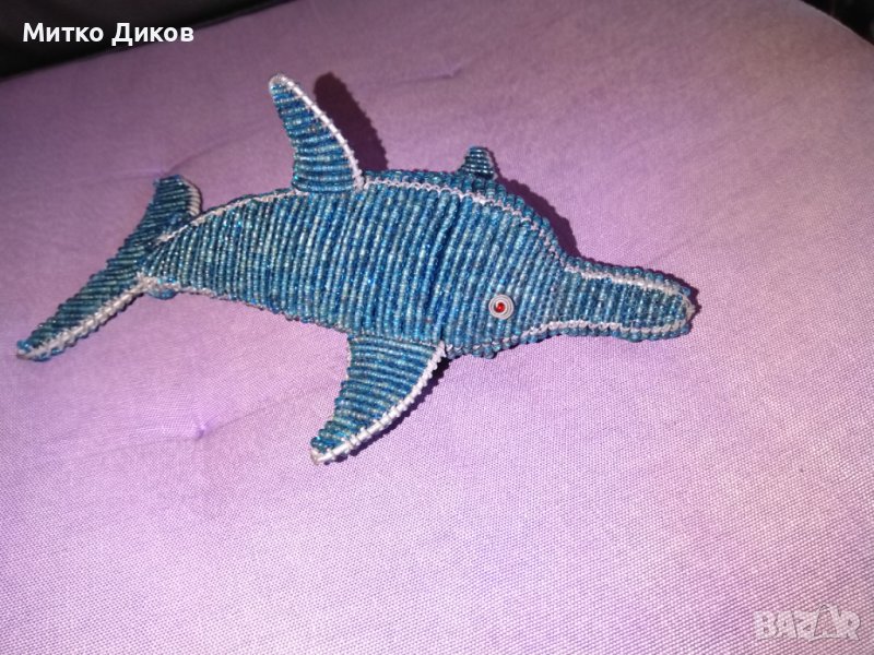 Делфин 205х133х85мм метални нишки красим за украса, снимка 1