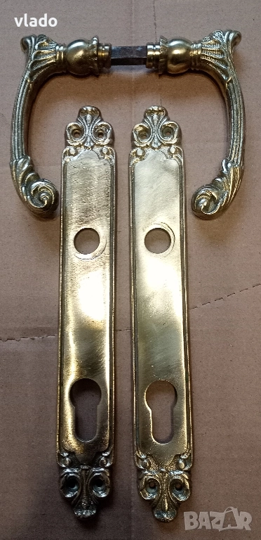 Барокови дръжки за врати - масивен бронз с орнаменти - ПРОМО, снимка 1