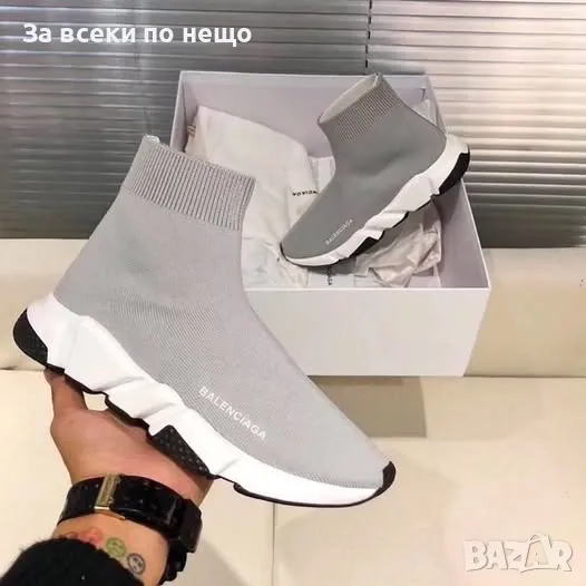 Balenciaga Сиви Мъжки Маратонки Тип Чорап, снимка 1