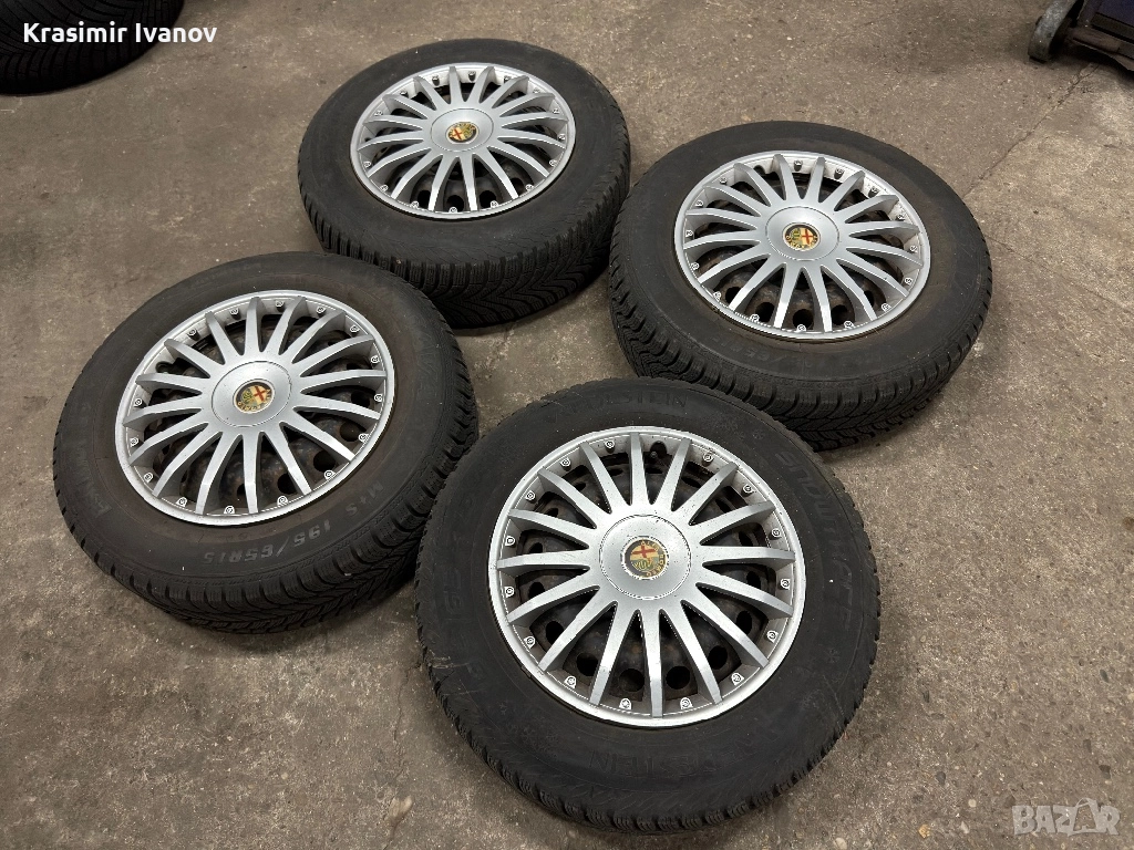 Зимни гуми 195/65R15 с джанти 5x98, снимка 1