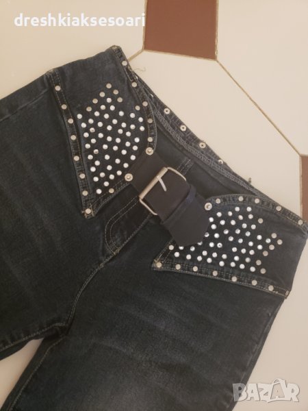 Дънки с камъни и пулчета, снимка 1