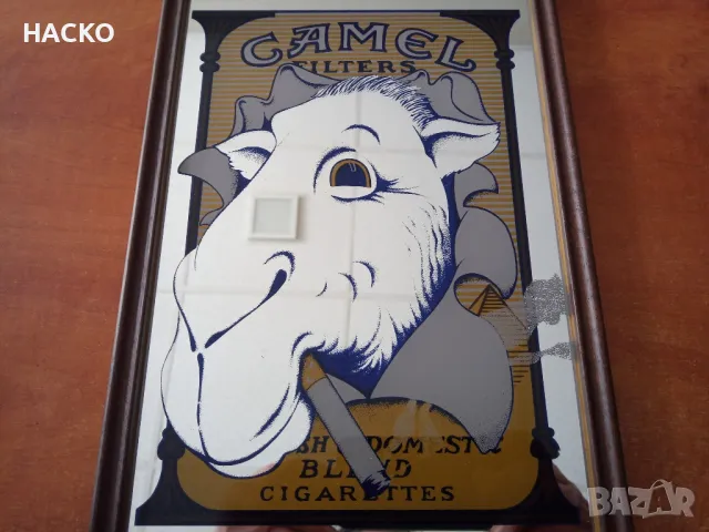 ПРОМО ЦЕНА Огледална Ретро Реклама на CAMEL Размери 22/32 см. Внос от Германия, снимка 3 - Други - 49180227