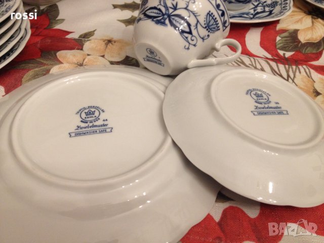 Zwiebelmuster, KAHLA, GDR Сервиз за хранене, чай/кафе и десерт 44 ел. нов, снимка 12 - Други ценни предмети - 39470312