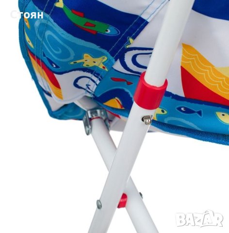Детски сгъваем стол Метален Море с Рибка 51х42х51см, снимка 3 - Къмпинг мебели - 41434735