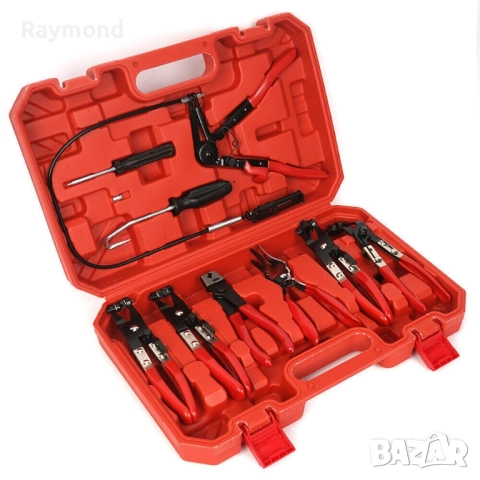 Комплект клещи за скоби на водни съединения 9 части KraftWorld – професионален, снимка 6 - Клещи - 51465339