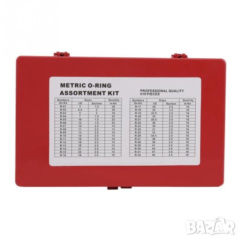 Гумени О-пръстени 419 броя автомобил автосервиз, снимка 7 - Аксесоари и консумативи - 33516298