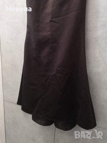 Официална Рокля кафява, дълга тип русалка, размер М, снимка 4 - Рокли - 42471716