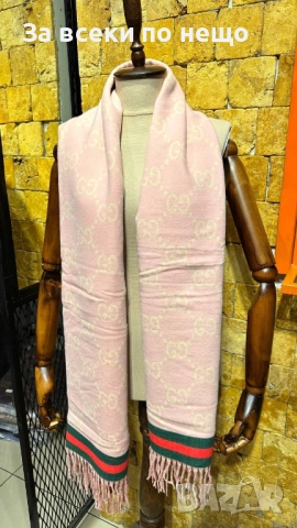 Burberry🔝Hermes🔝Gucci Шал С 2 Лица 100% Кашмир - Налични Различни Цветове Код SK370, снимка 7 - Шалове - 52853929