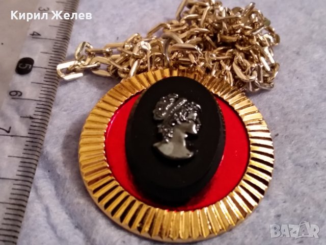 СТАР ЗЛАТИСТ РЕТРО - АРТ МЕДАЛЬОН КАМЕЯ ВИКТОРИАНСКИ СТИЛ 37066, снимка 5 - Антикварни и старинни предмети - 39941389