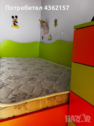 Детски мебели - легло, скрин и рафт