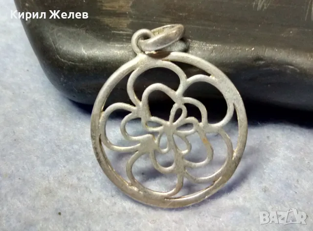АЖУРЕН ФЛОРАЛЕН СРЕБЪРЕН МЕДАЛЬОН СРЕБРО СРЕБРО 925 ДИЗАЙНЕРСКО АРТ БИЖУ 28816, снимка 5 - Колиета, медальони, синджири - 49600766