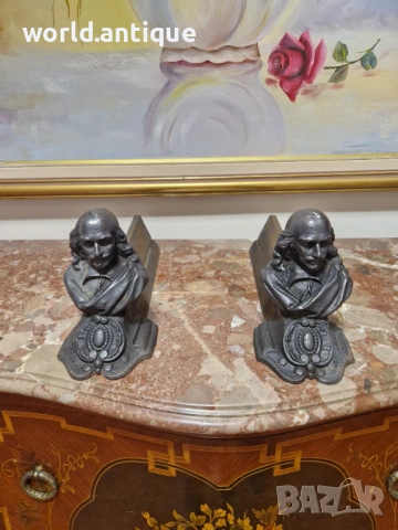 Уникални антикварни френски чугунени стойки за камина , снимка 3 - Антикварни и старинни предмети - 53139710