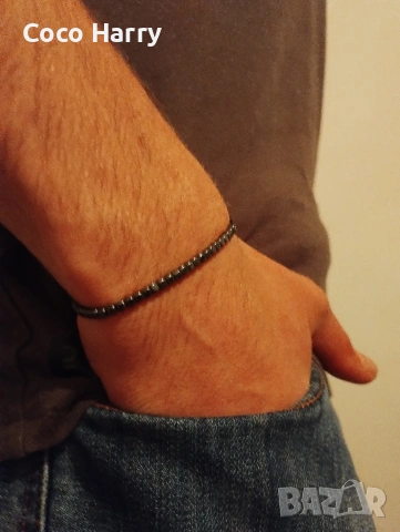 Мъжка гривна с Хематит,ръчна изработка 