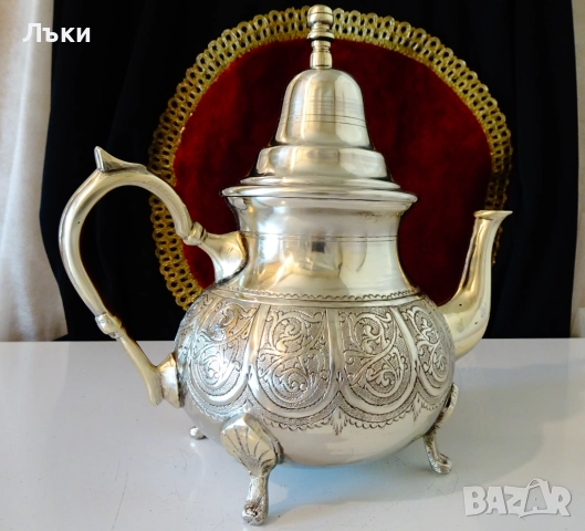 Чайник,кана Hadj Bennani metal-argente,Мароко. , снимка 9 - Антикварни и старинни предмети - 51446778