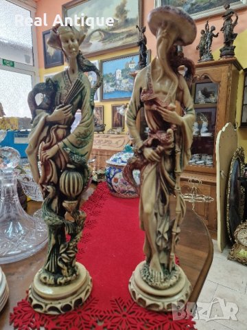 Чифт страхотни антикварни китайски колекционерски фигури статуетки , снимка 1