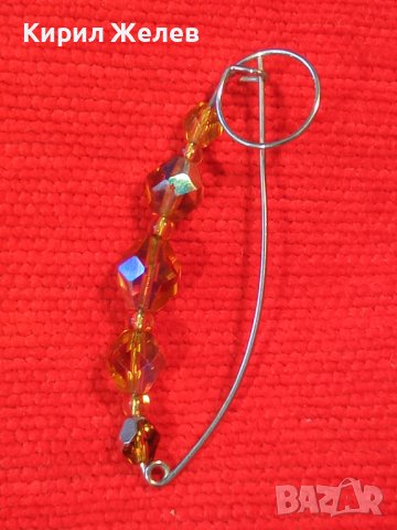 ПРЕКРАСНА СКЪПОЦЕННА РЕТРО ФИБУЛА АРТ ИГЛА БРОШКА с ИСКРЯЩИ ЮВЕЛИРНО ФАСЕТИРАНИ КАМЪНИ ЦИТРИН 37423, снимка 2 - Други - 41389382