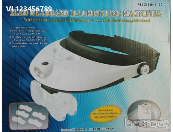 Работна лупа за глава 6 модела (електроника,  ноктопластика, тату и т.н.)