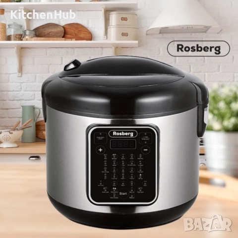 Мултикукър с 31 програми Rosberg, 780W, 5L, Незалепващо покритие, Инокс 2 ГОДИНИ ГАРАНЦИЯ, снимка 2 - Мултикукъри - 52382618