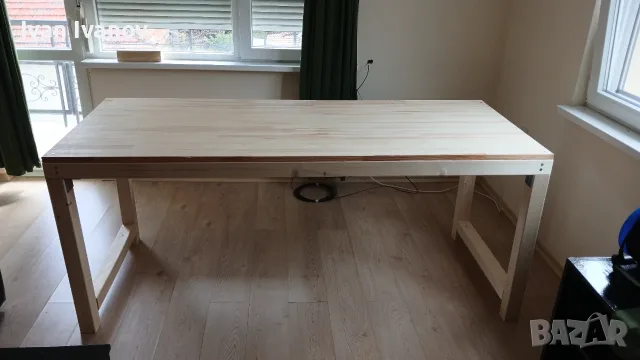 Масивно дървено бюро/работна маса 200х80х85 см ; Solid wooden desk/working bench, снимка 6 - Работни маси и бюра - 56242389