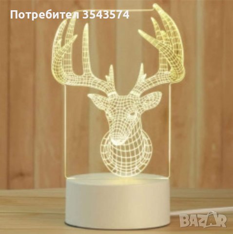 НОВИ Уникални 3D LED нощни лампи., снимка 9 - Настолни лампи - 39146760