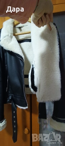 Дамско кожено яке М/L, снимка 3 - Якета - 52046725