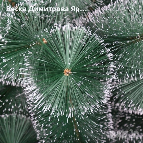 Елха - Изкуствена коледна елха с бели връхчета и шишарки 60 и 90см са с пластмасова стойка, снимка 6 - Декорация за дома - 52659052