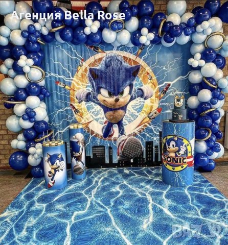 Украса за детски рожден ден на тема -Соник, снимка 9 - Декорация - 44192895