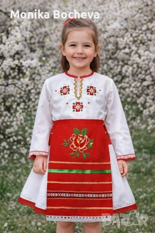 Бродирана детска носия с дълга риза 