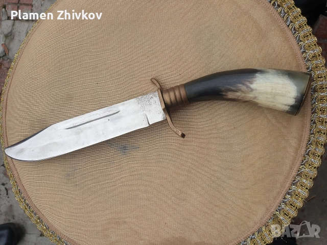 голям ловен нож с кокалена дръжка 