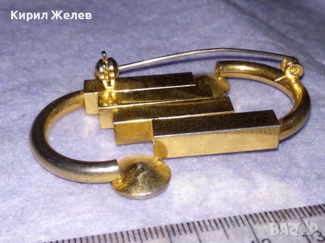 ПОЗЛАТЕНА АРТ ДЕКО БРОШКА НЕРЪЖДАЕМА СТОМАНА с ФАСЕТИРАНИ ИСКРЯЩИ БОХЕМСКИ КРИСТАЛИ 38629, снимка 11 - Други - 41682365