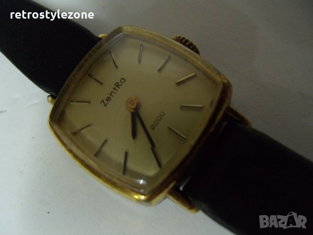 № 5960 стар дамски часовник ZentRa  - механичен  - работещ   - размер - 2 / 2 см , снимка 5 - Други ценни предмети - 35791232
