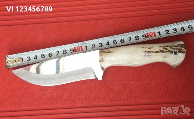 Стабилен, ръчно направен нож,чирени еленов рог 125х235Турция, снимка 4 - Ножове - 39554957