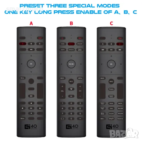 Интелигентно гласово дистанционно управление G40s жироскоп Безжична летяща мишка, снимка 1